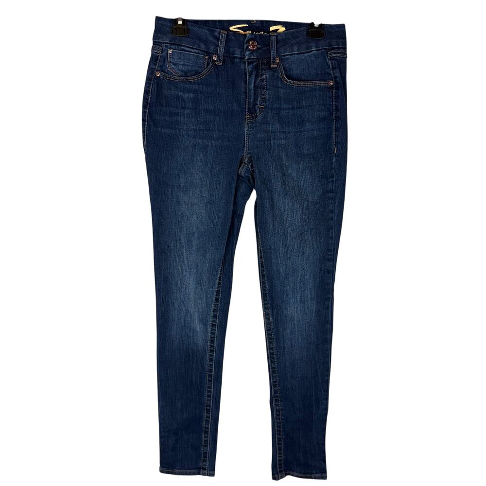 Seven7 Jeans Womens 4‎ Blue Denim Stretch Tummyless High-Rise Skinny Leg Zip Fly